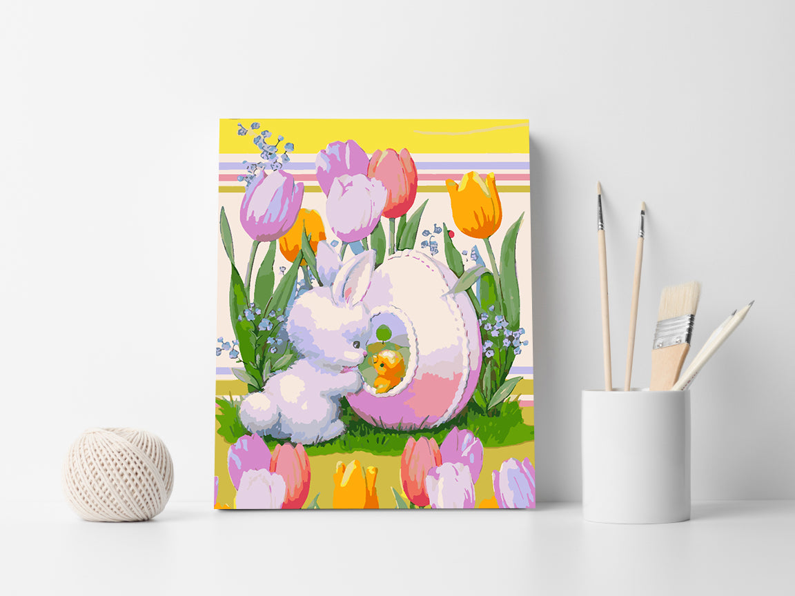Paint by numbers - Bunny with Flowers 4289