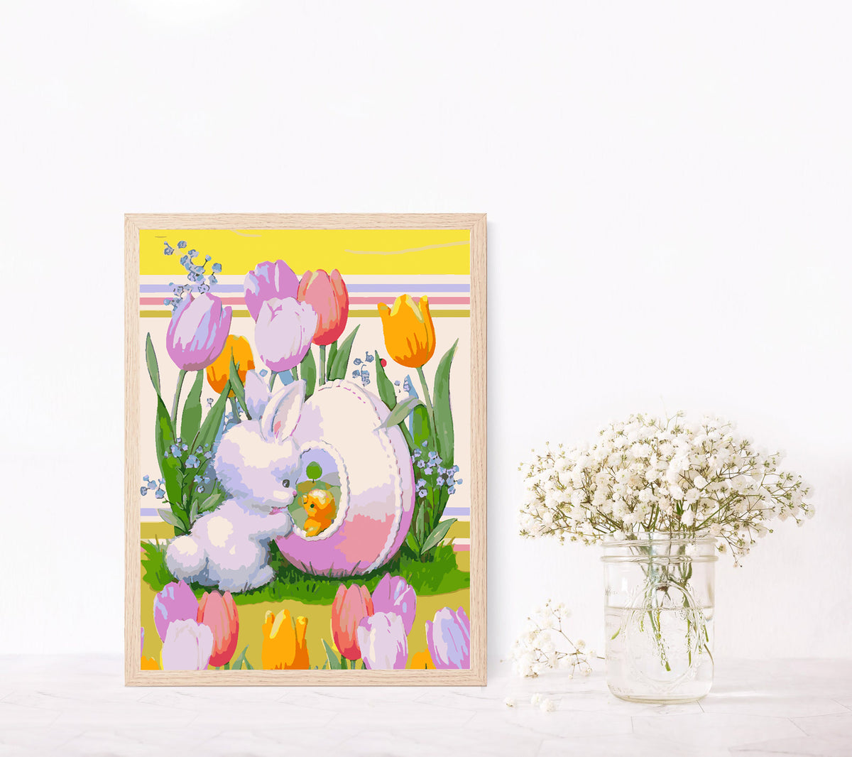 Paint by numbers - Bunny with Flowers 4289