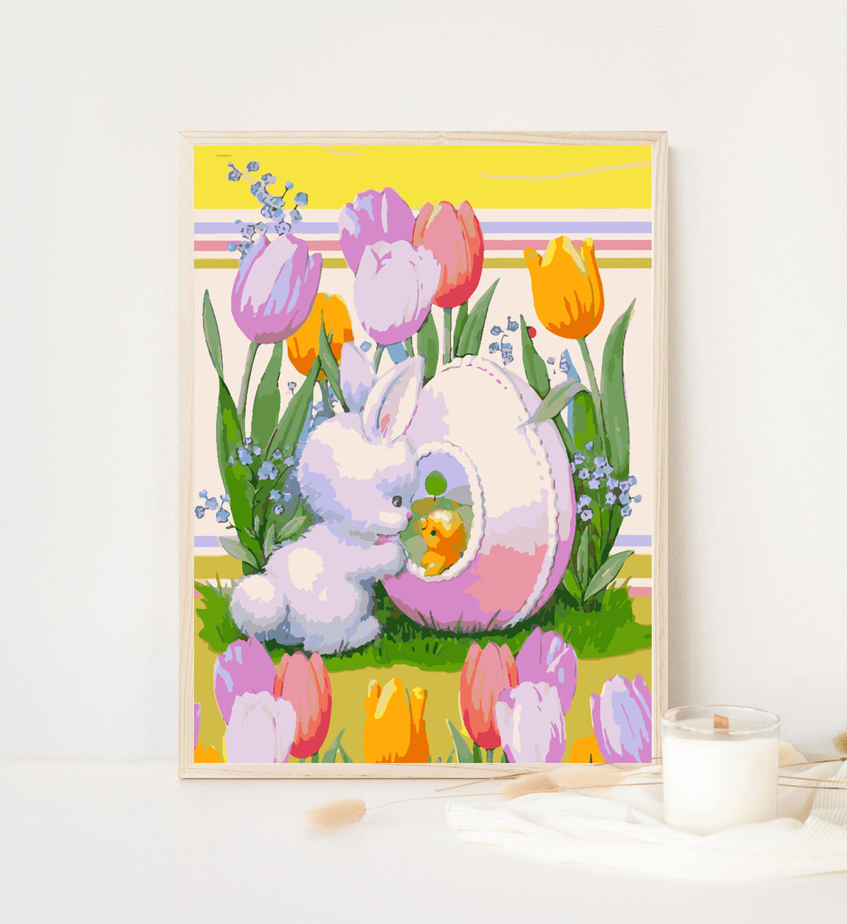 Paint by numbers - Bunny with Flowers 4289