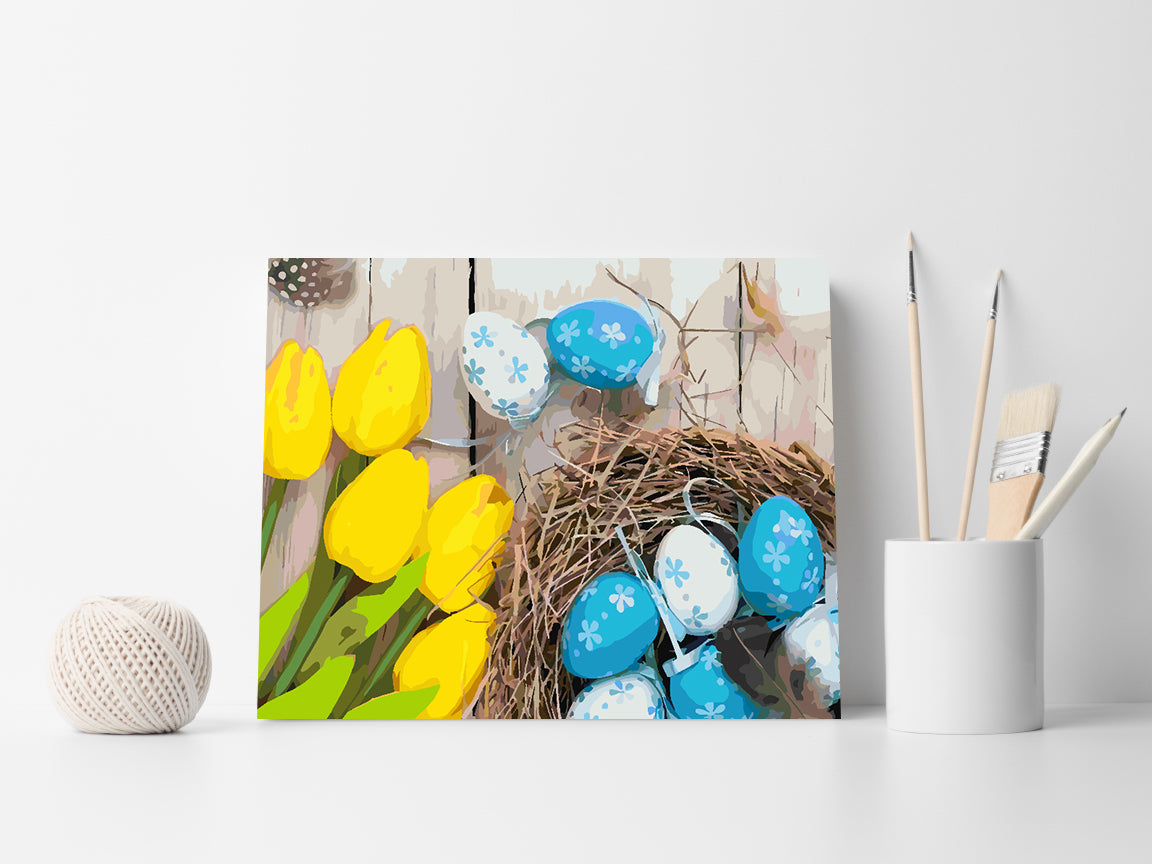 Paint by numbers - Easter Eggs with Flowers 4291