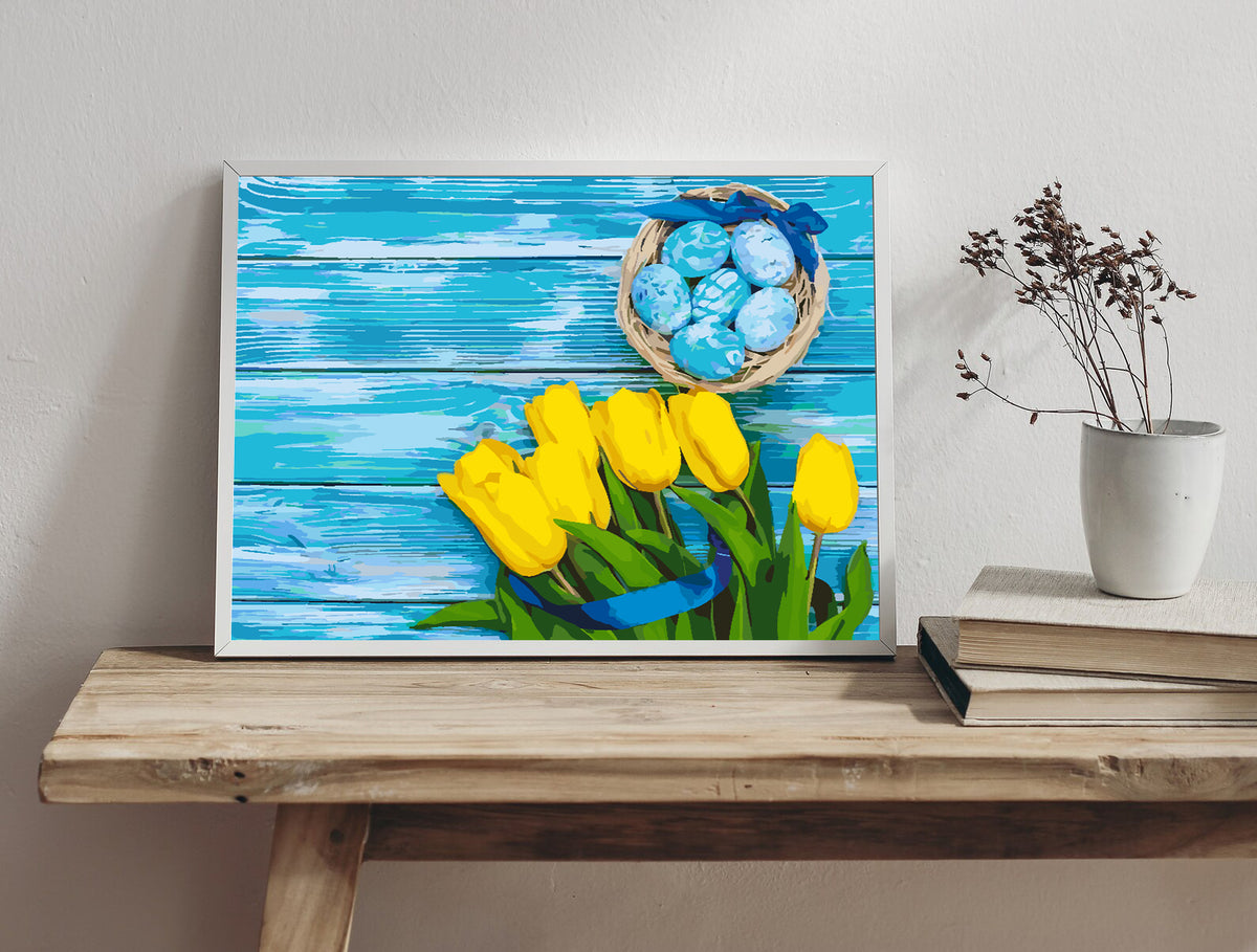 Paint by numbers - Easter Eggs with Flowers 4296