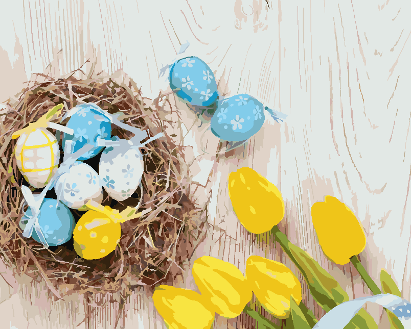 Paint by numbers - Easter Eggs and Tulips 4301