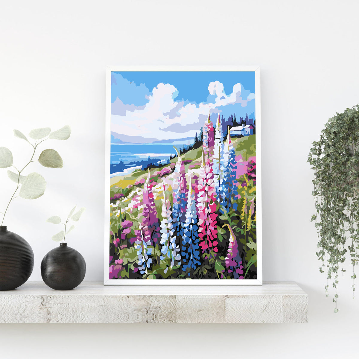 Pictura pe numere - Peisaj cu Flori 4319