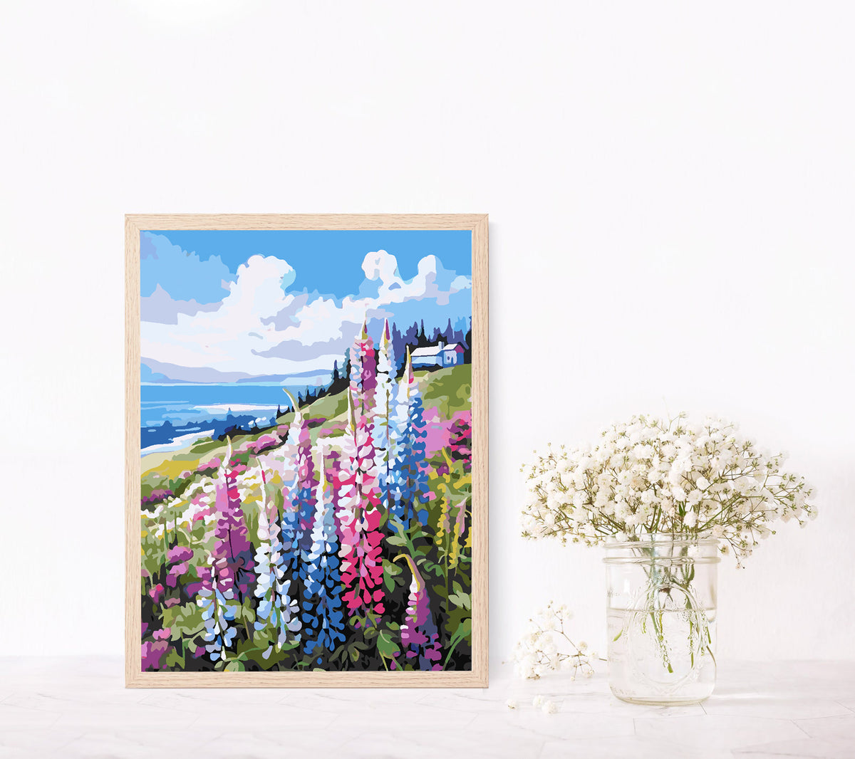 Pictura pe numere - Peisaj cu Flori 4319