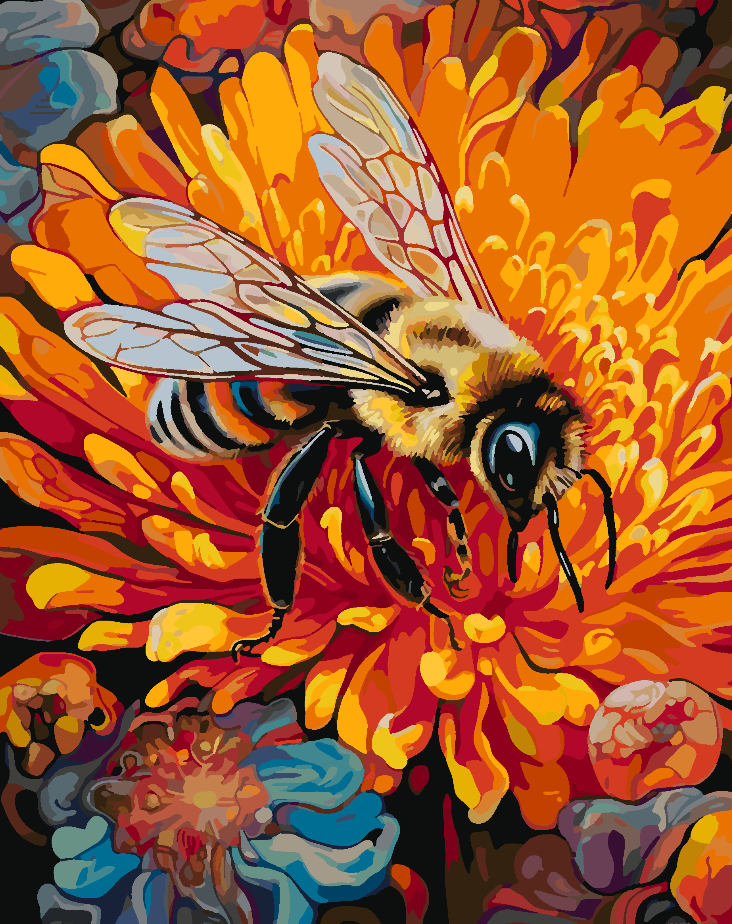 Paint by numbers - Bee on Flower 4324