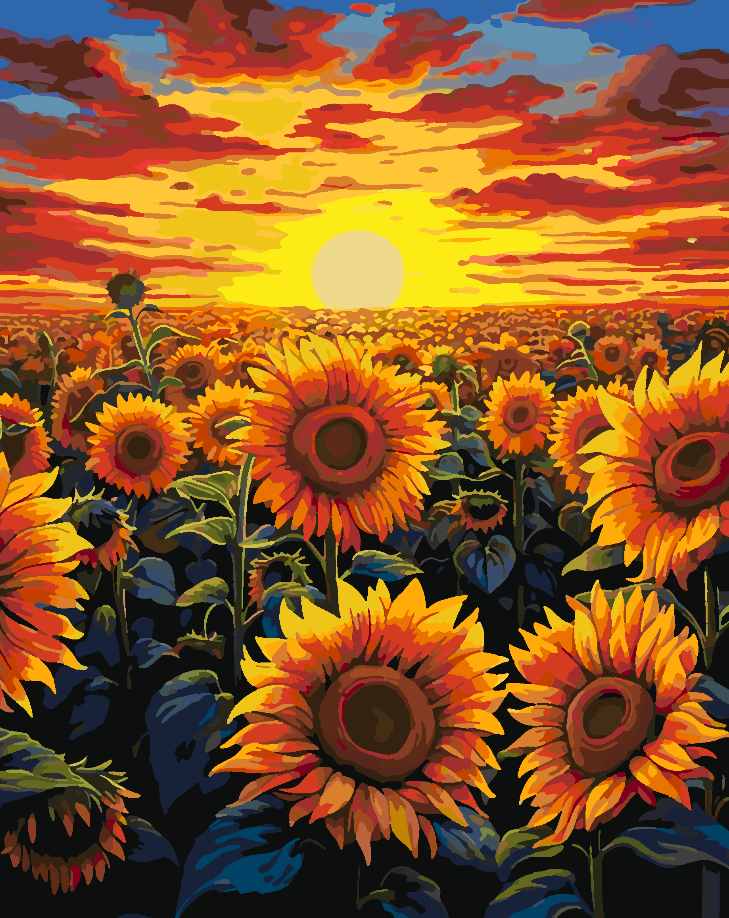 Paint by numbers - Sunflower Landscape 4329