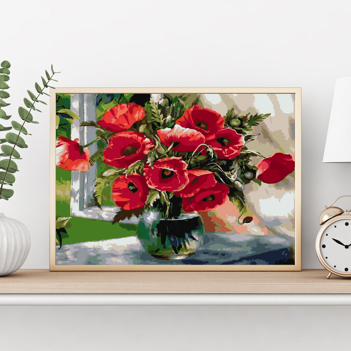 Paint by numbers - Red Flowers in Vase 4339