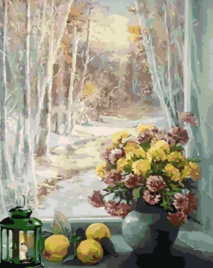 Pictura pe numere - Flori in Vaza 4378