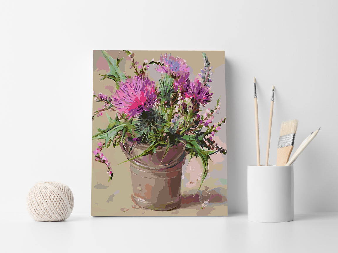 Paint by numbers - Pink Flowers in Vase 4388
