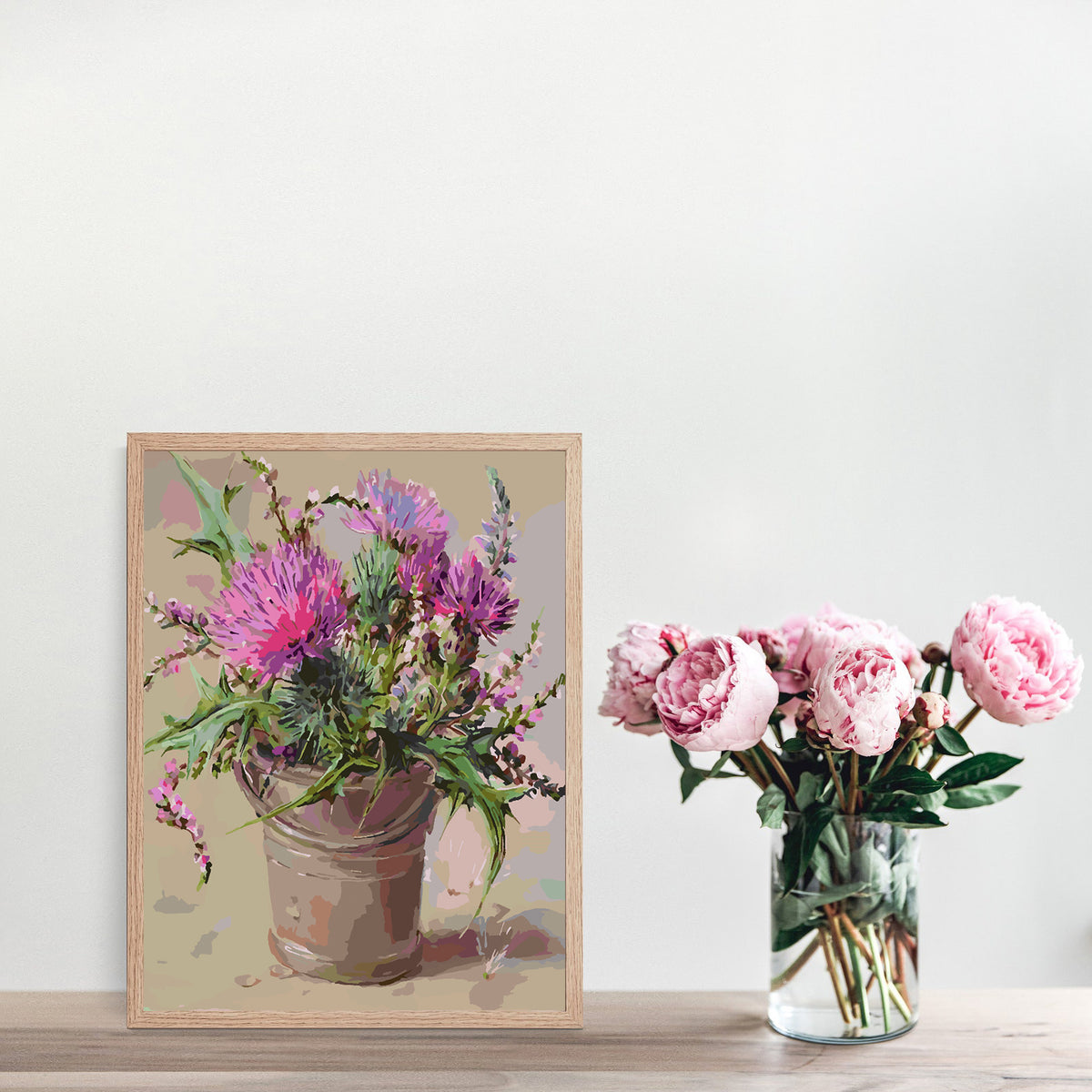 Paint by numbers - Pink Flowers in Vase 4388