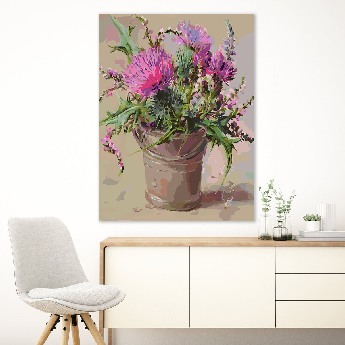 Paint by numbers - Pink Flowers in Vase 4388