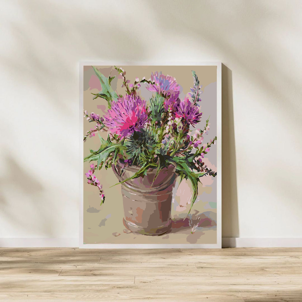 Paint by numbers - Pink Flowers in Vase 4388