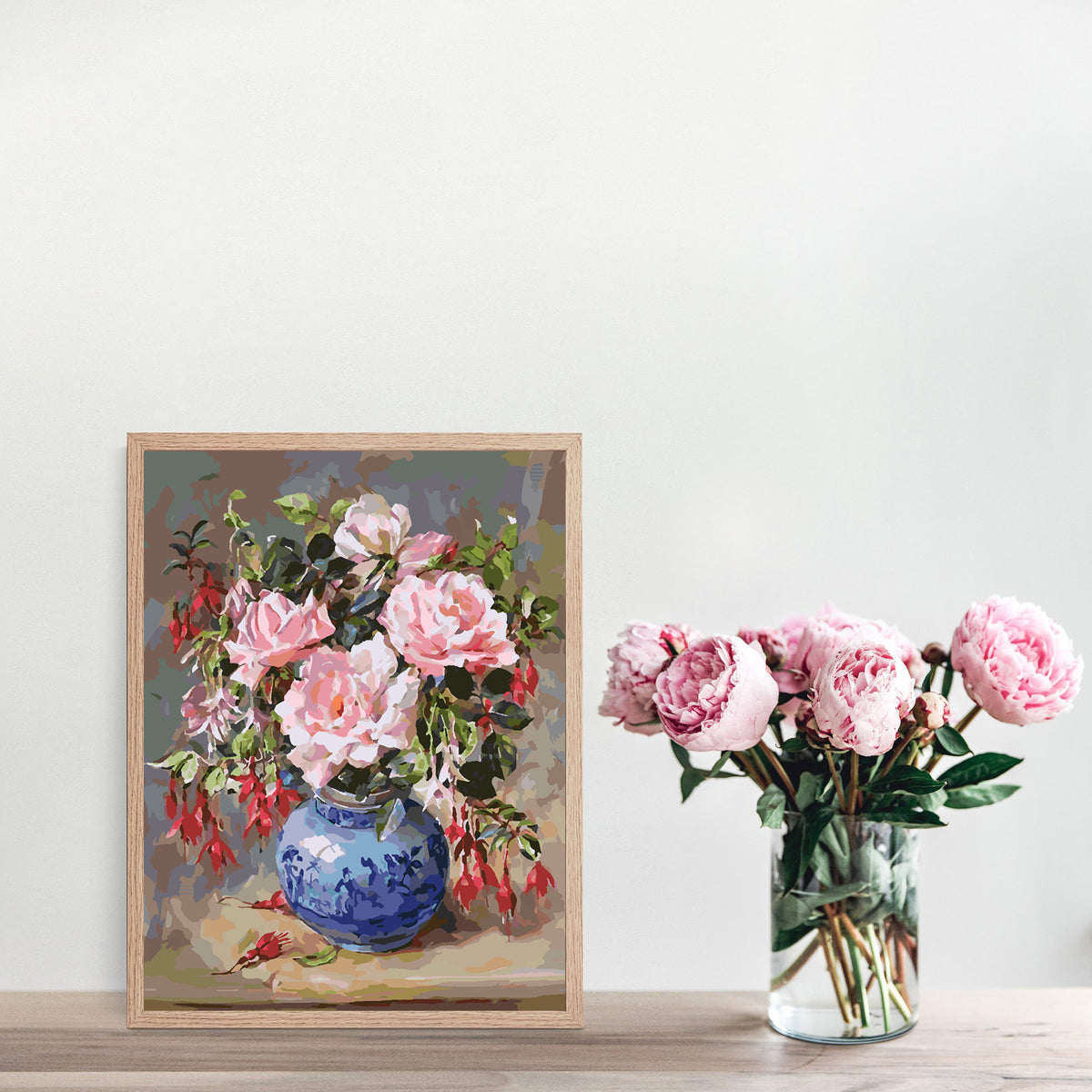 Paint by numbers - Pink Flowers in Vase 4389