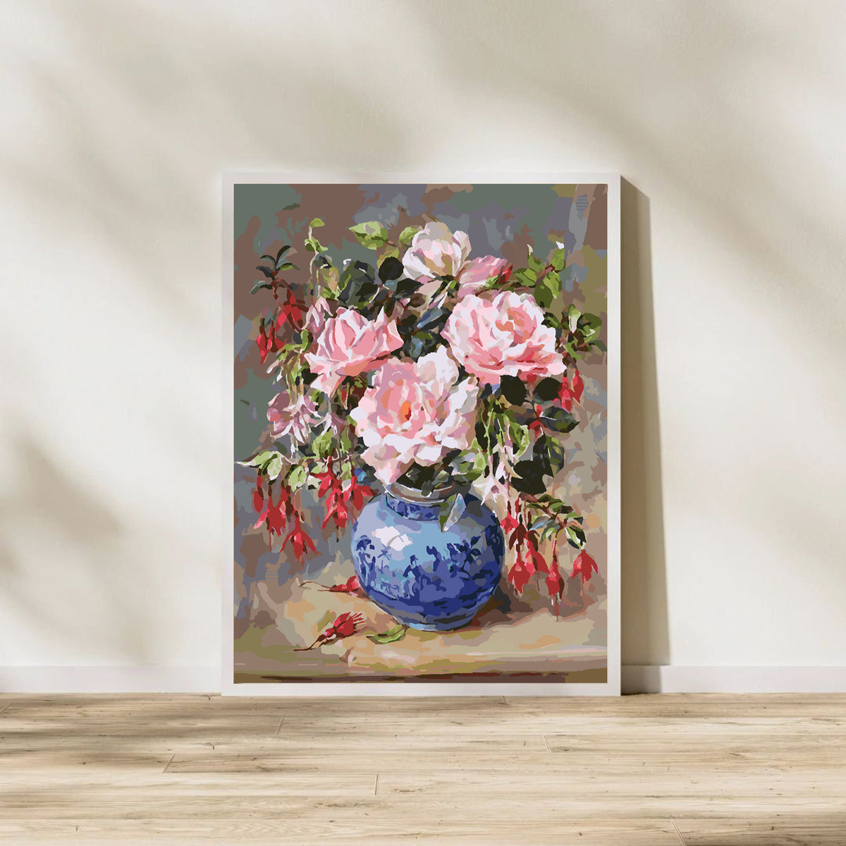 Paint by numbers - Pink Flowers in Vase 4389