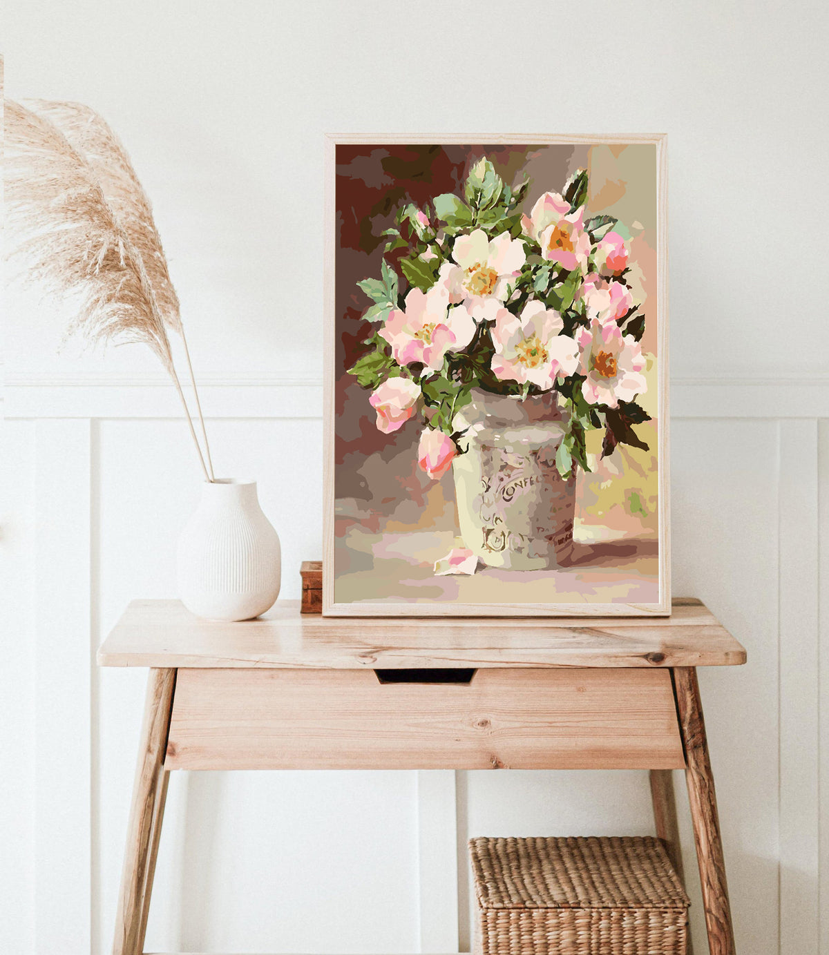 Paint by numbers - Pink Flowers in Vase 4390
