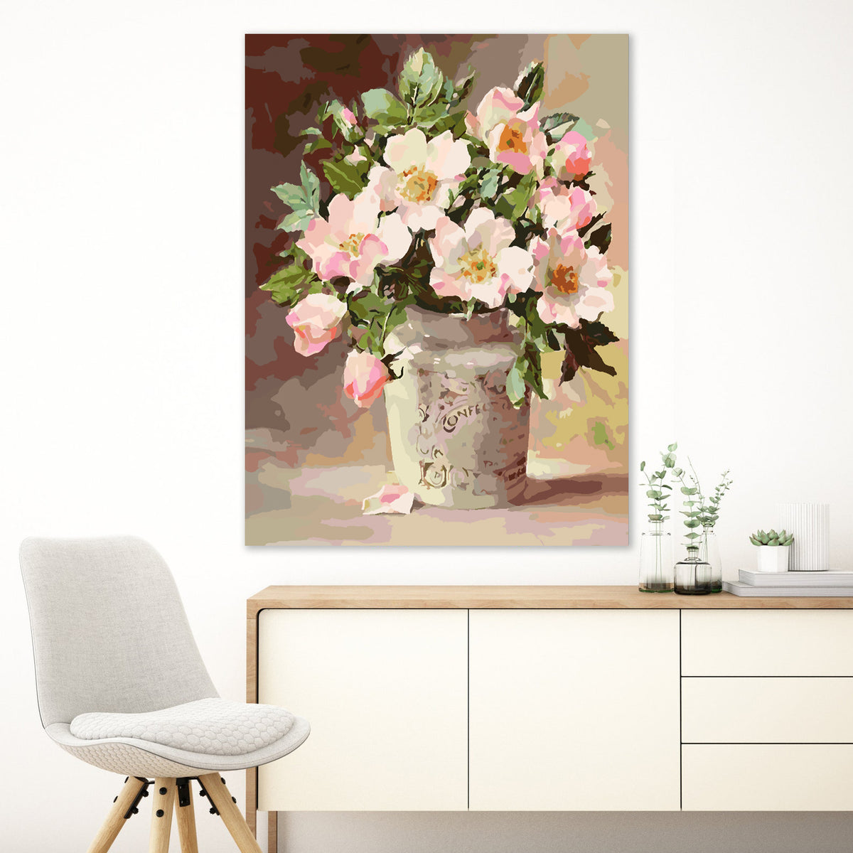 Paint by numbers - Pink Flowers in Vase 4390