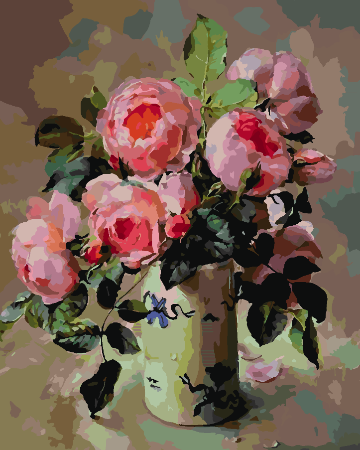 Paint by numbers - Pink Flowers in Vase 4391