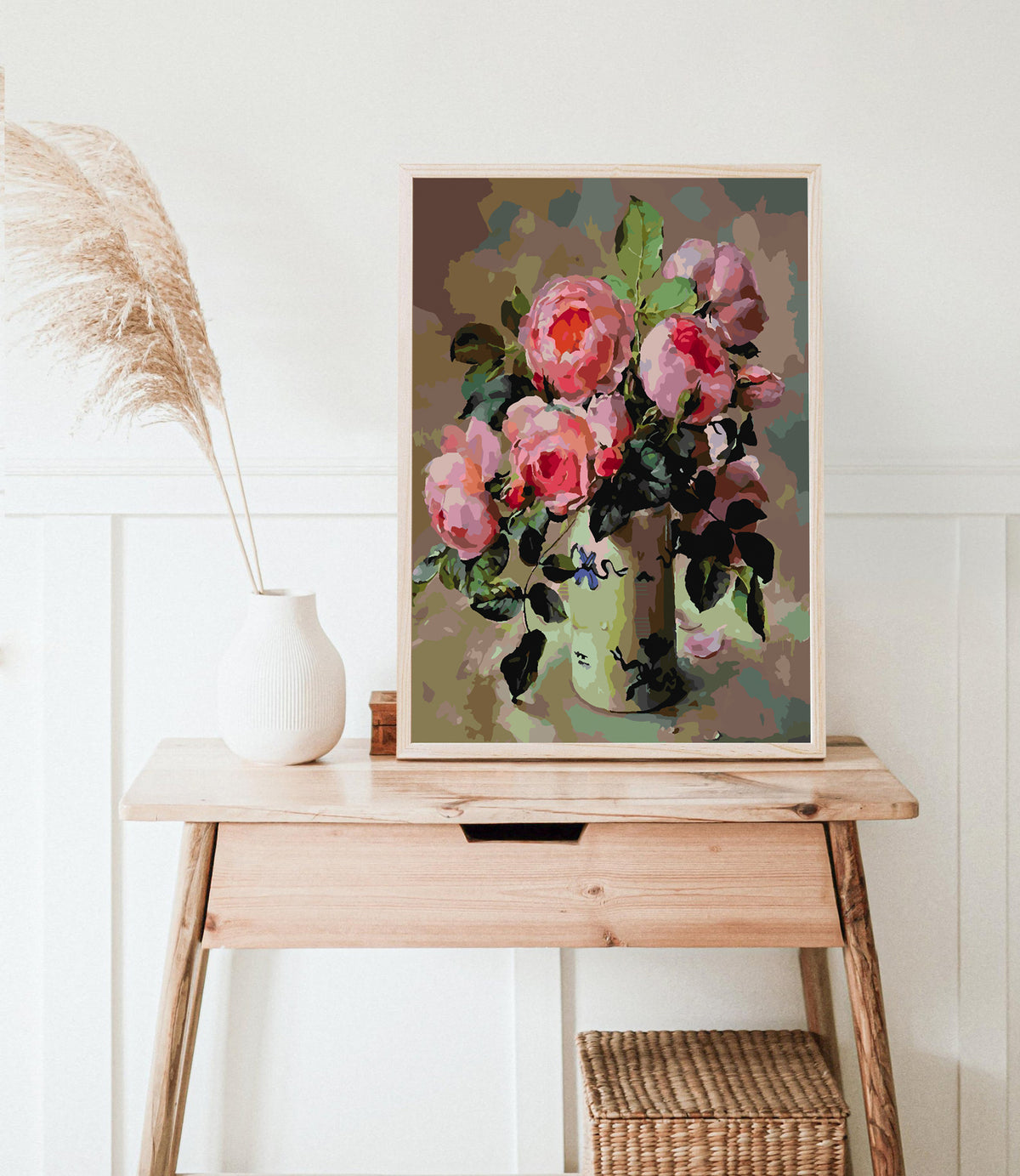 Paint by numbers - Pink Flowers in Vase 4391