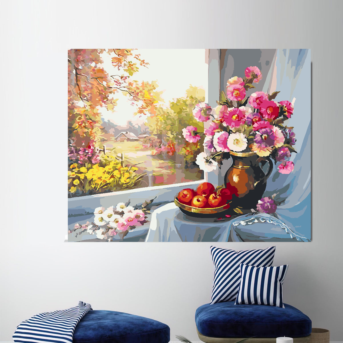 Paint by numbers - Pink Flowers in Vase 4395