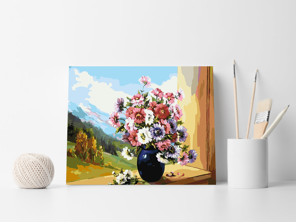 Pictura pe numere - Flori in Vaza 4396