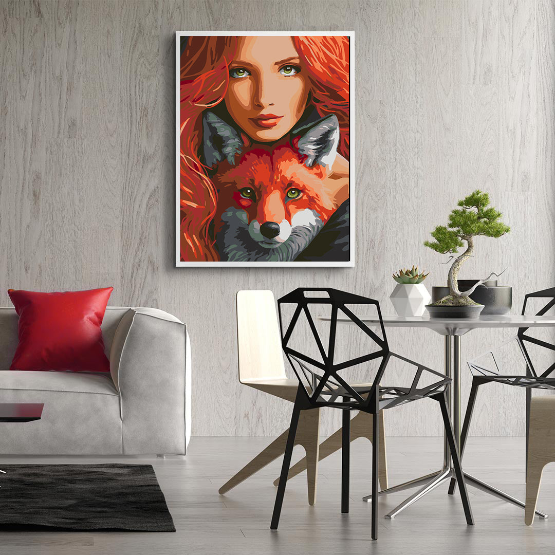 Paint by numbers - Woman with Fox Portrait 4402