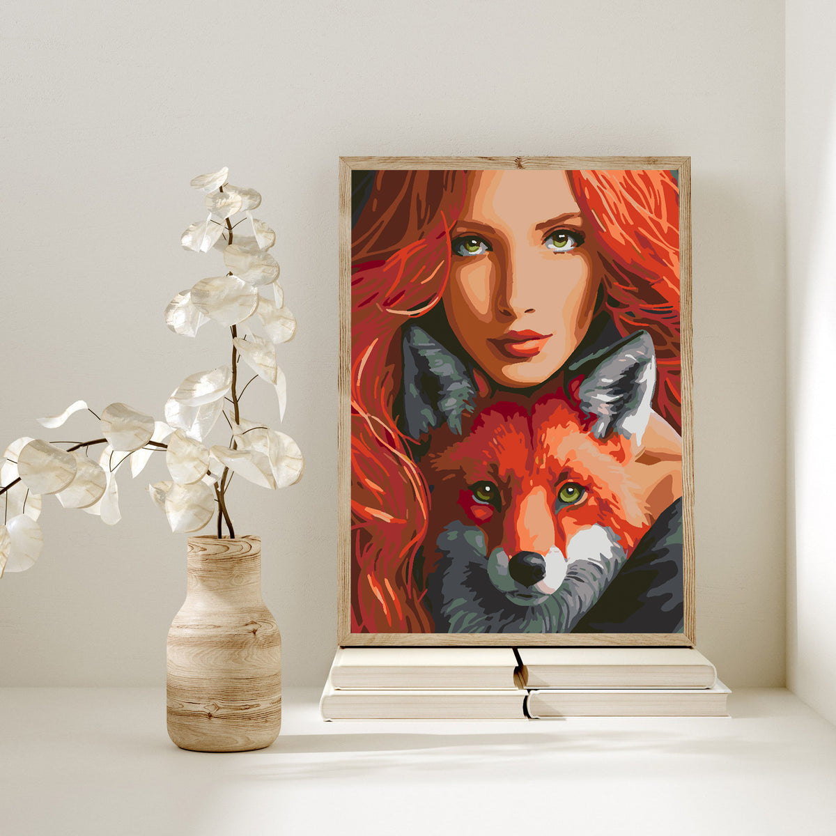 Paint by numbers - Woman with Fox Portrait 4402