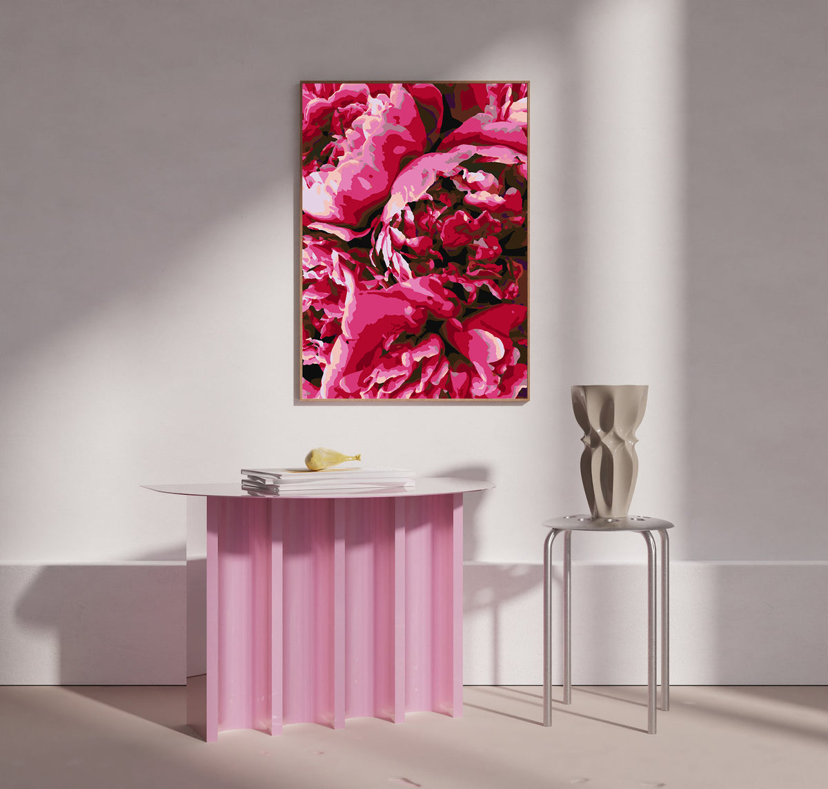 Pictura pe numere - Bujori Roz 4405