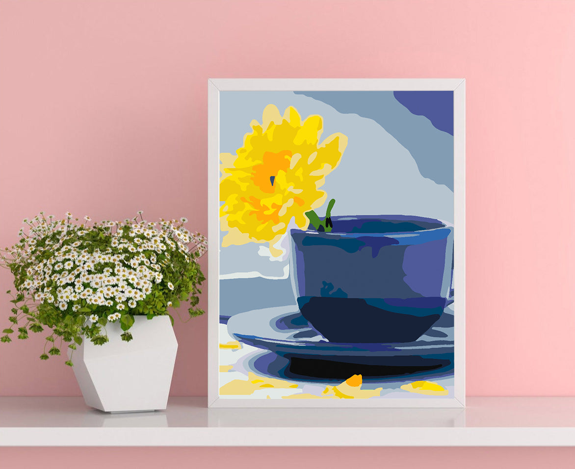 Pictura pe numere - Floare Galbena 4413