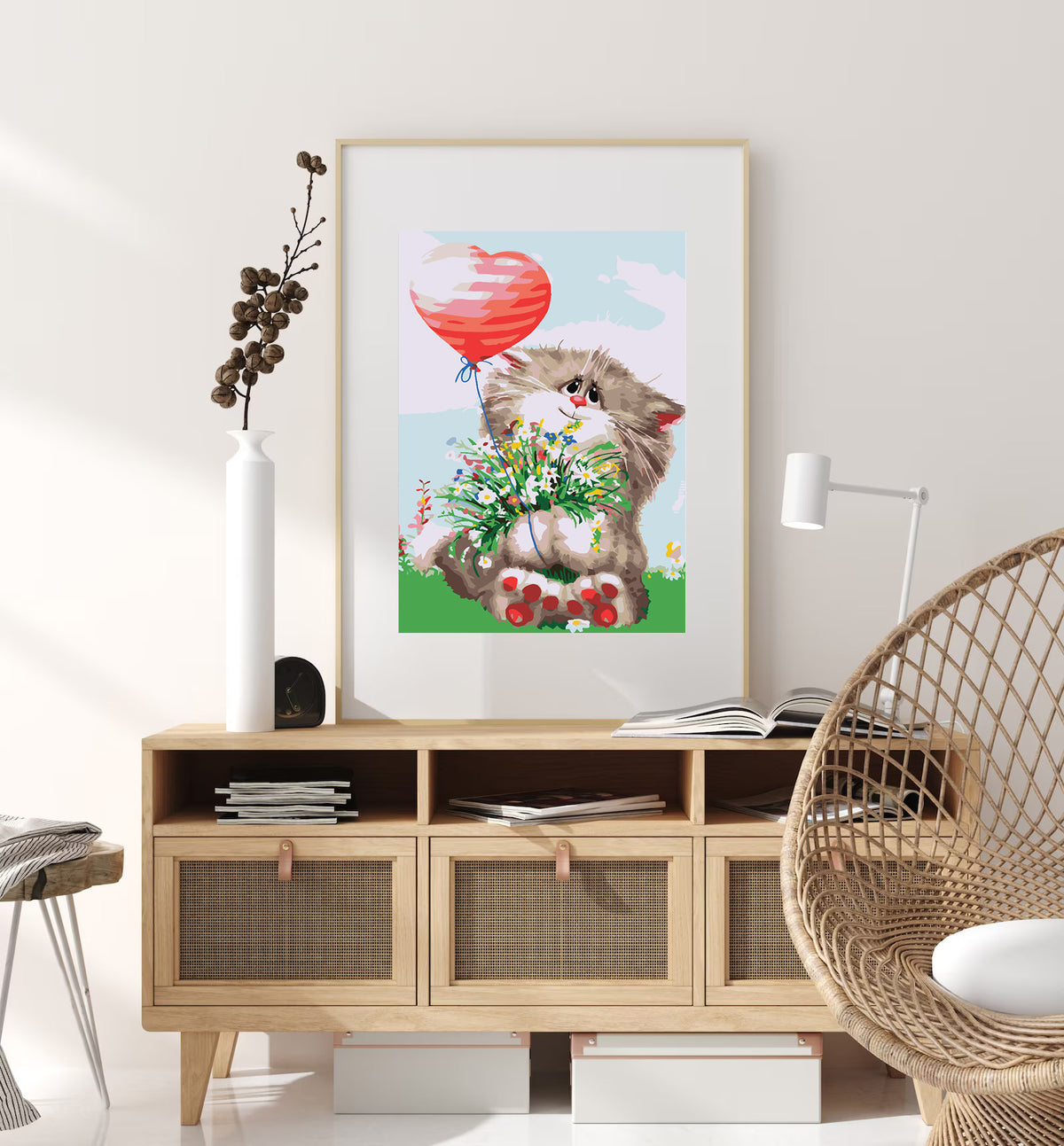 Paint by numbers - Cat with Heart 4423