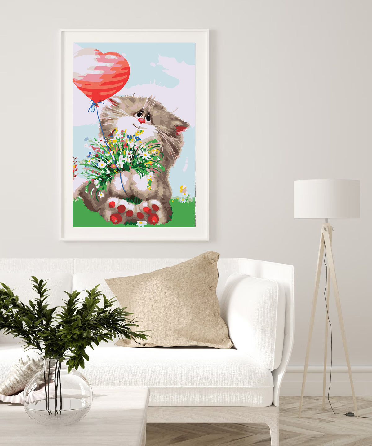 Paint by numbers - Cat with Heart 4423