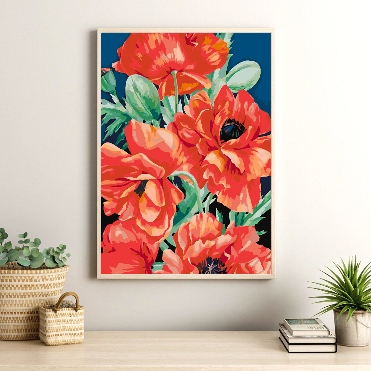 Pictura pe numere - Flori Rosii 4444