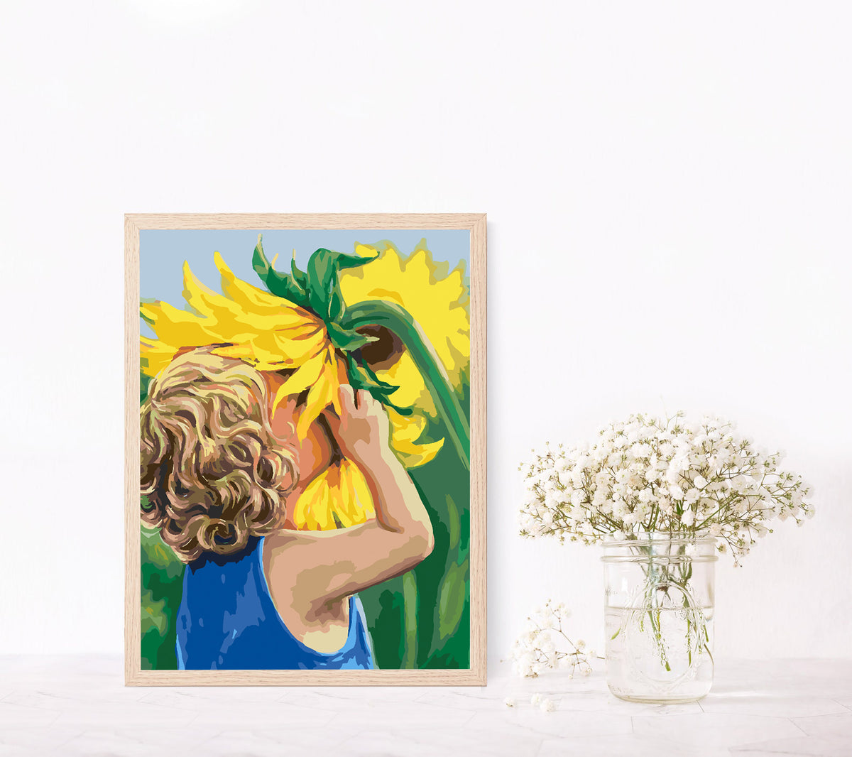 Paint by numbers - Child with Sunflower 4446
