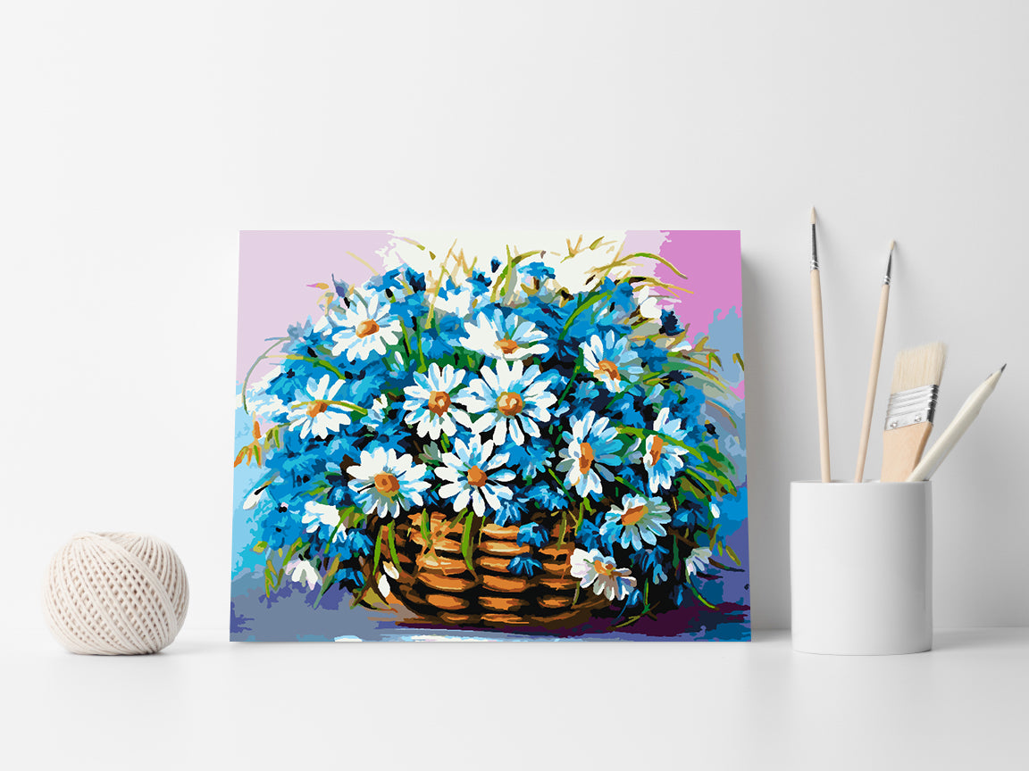 Pictura pe numere - Cos cu Flori 4450