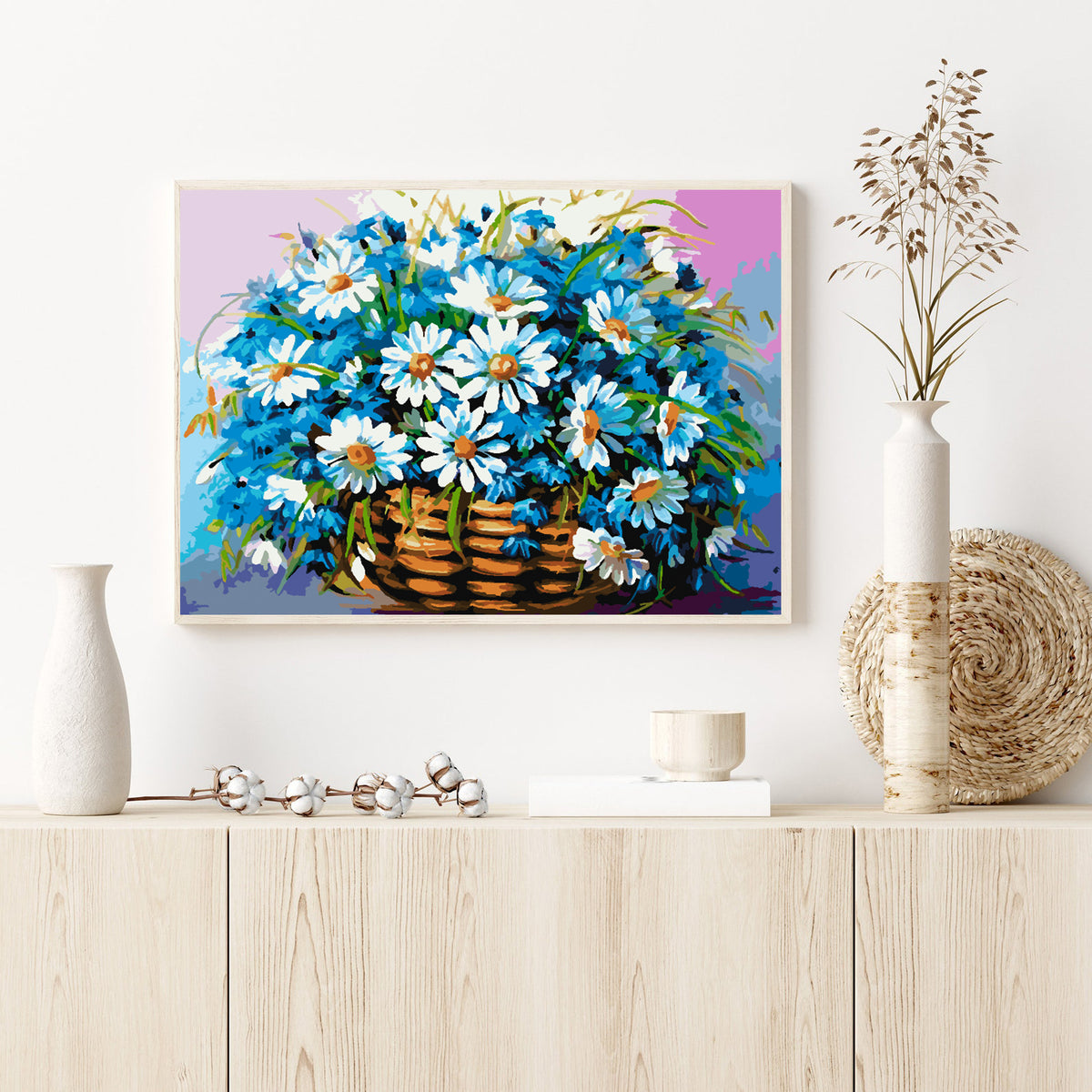 Pictura pe numere - Cos cu Flori 4450