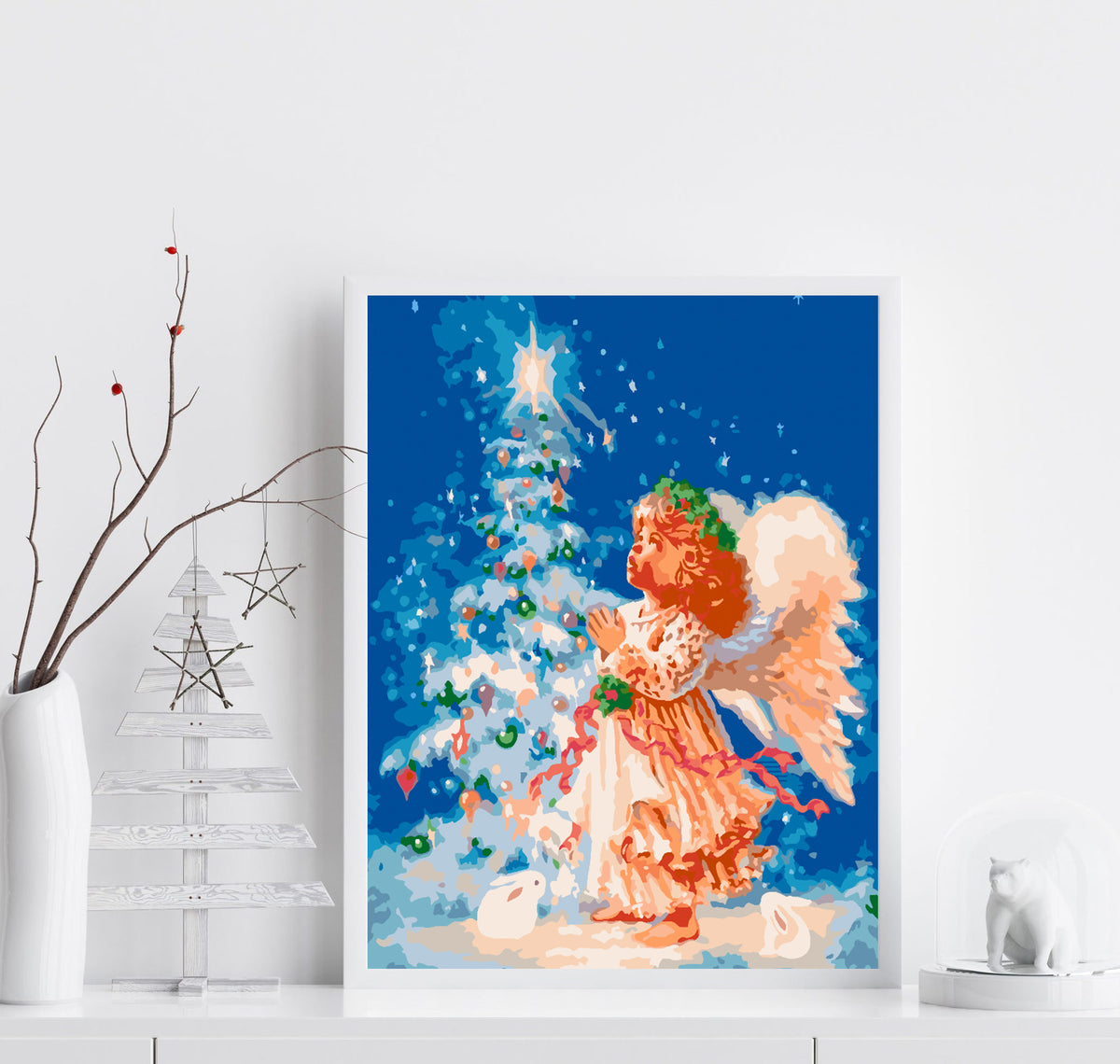 Paint by numbers - Angel near the Christmas Tree 4478