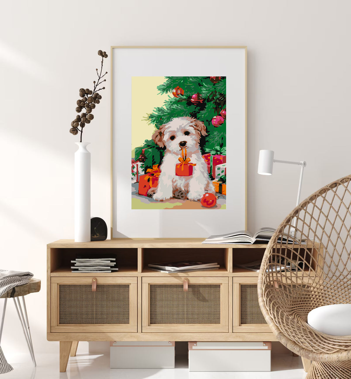 Рисуване по номера - Кученце при елхичка 4479