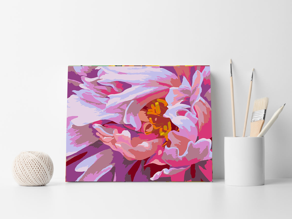 Pictura pe numere - Flori Roz 4484