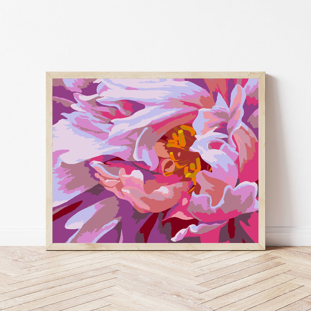 Pictura pe numere - Flori Roz 4484