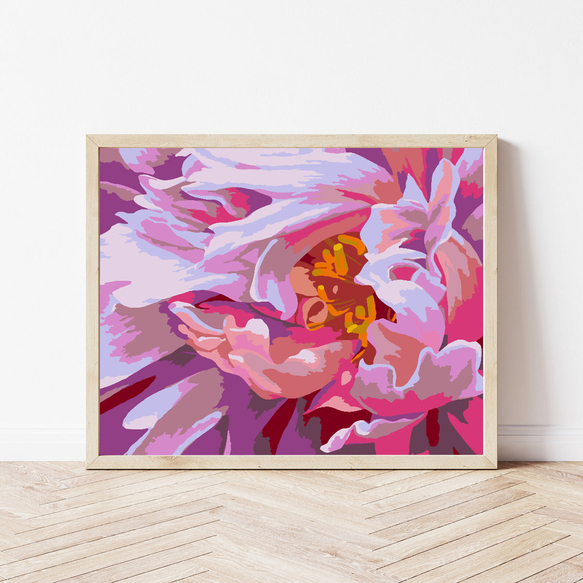Pictura pe numere - Flori Roz 4484