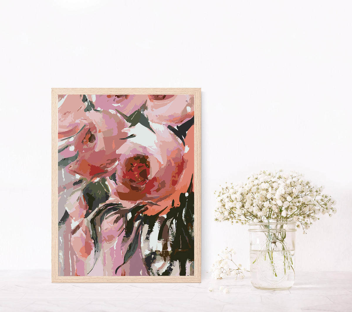Pictura pe numere - Trandafiri Roz 4485