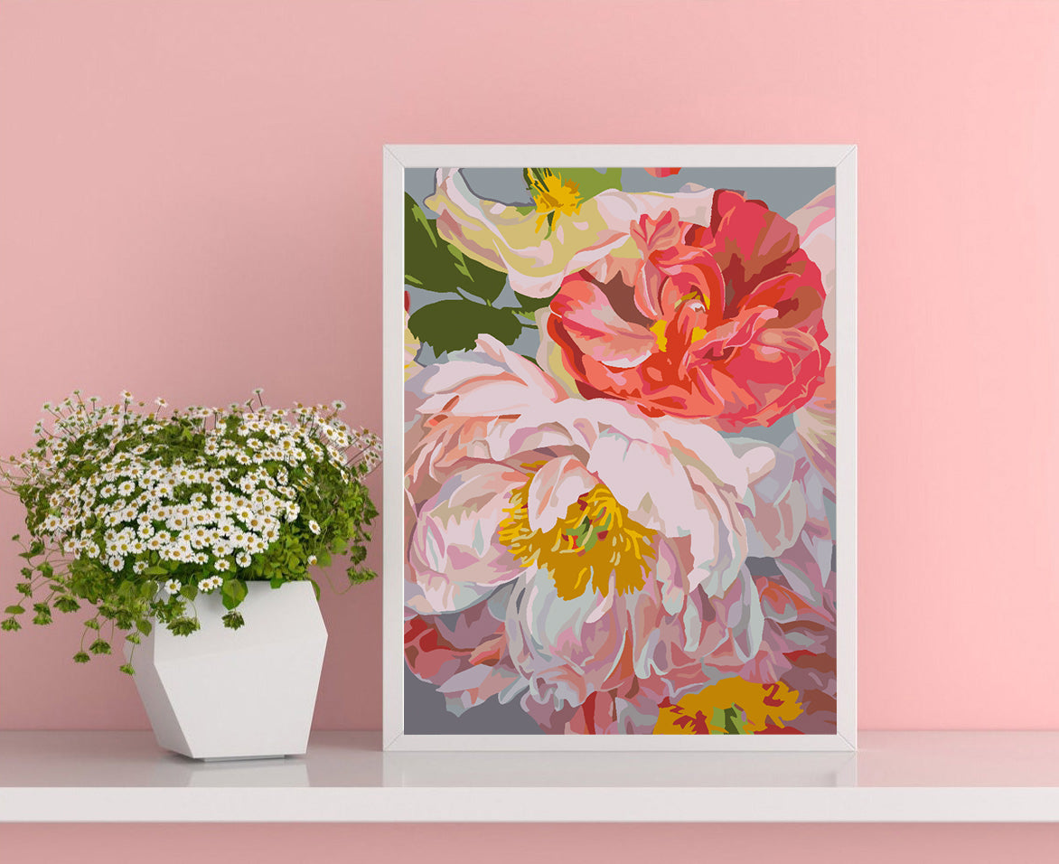 Paint by numbers - Pink Flowers 4487