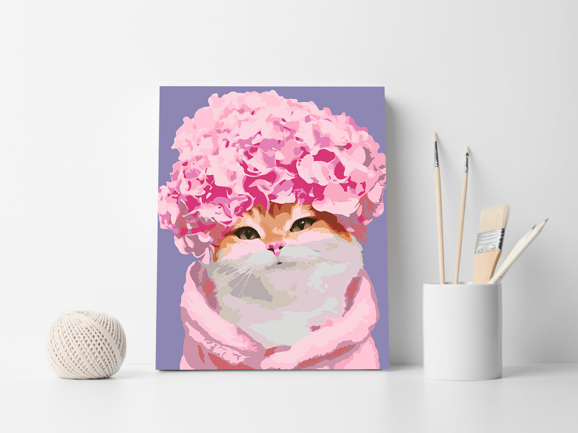 Pictura pe numere - Pisica Roz 4497
