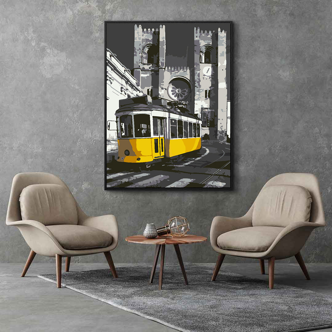 Paint by numbers - Yellow Tram in the City 4501