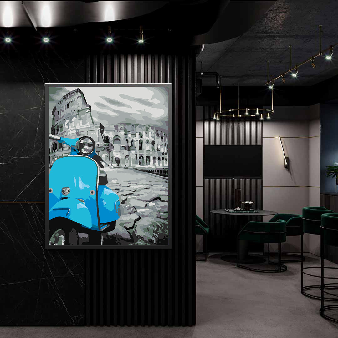 Paint by numbers - Blue Motorcycle in Rome 4506