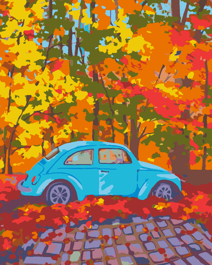 Paint by numbers - Blue Car 4540