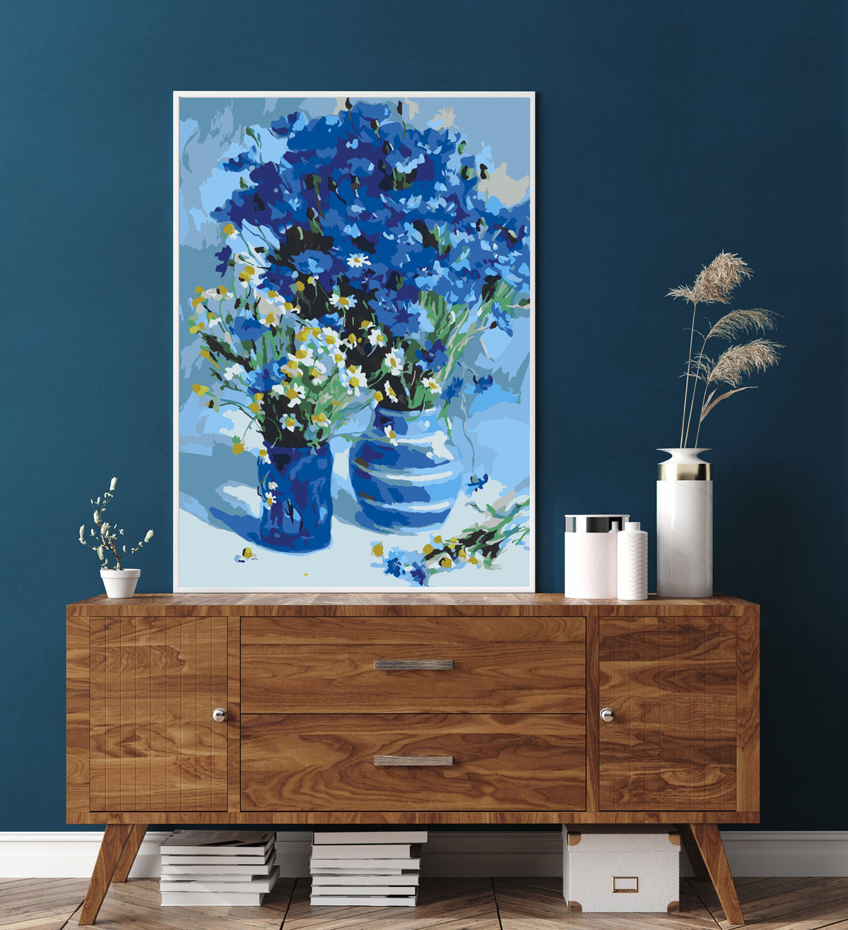 Paint by numbers - Blue Flowers in Vase 4549