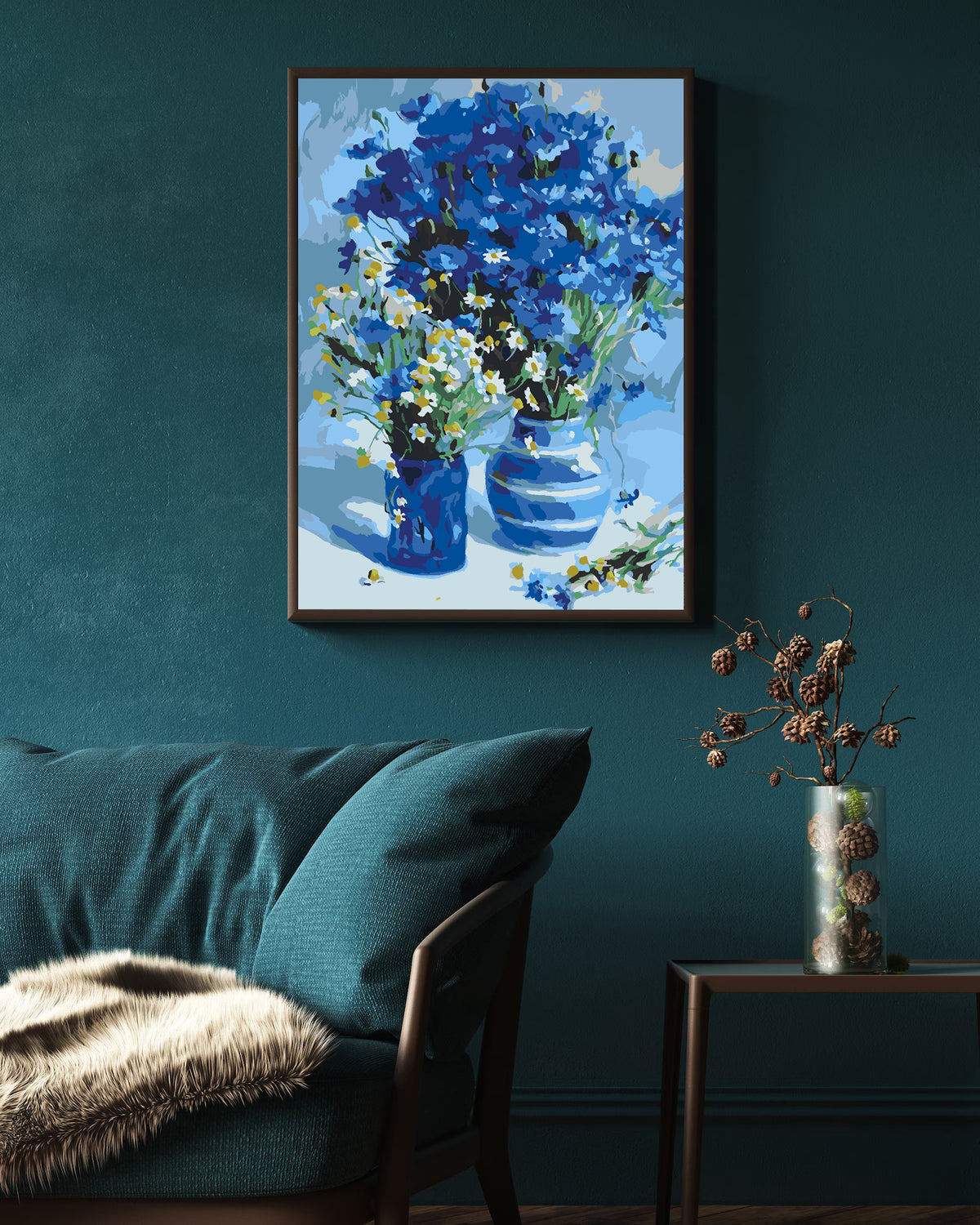 Paint by numbers - Blue Flowers in Vase 4549