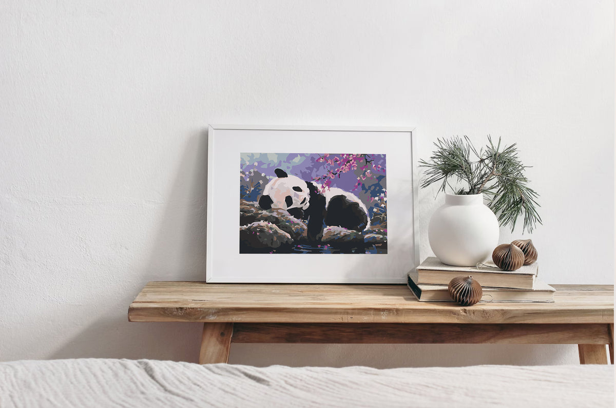 Paint by numbers - Panda Bear in the Tree 4556