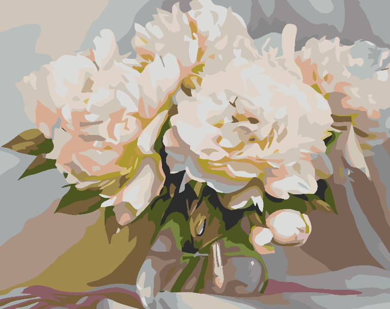 Paint by numbers - White Flowers in Vase 4573