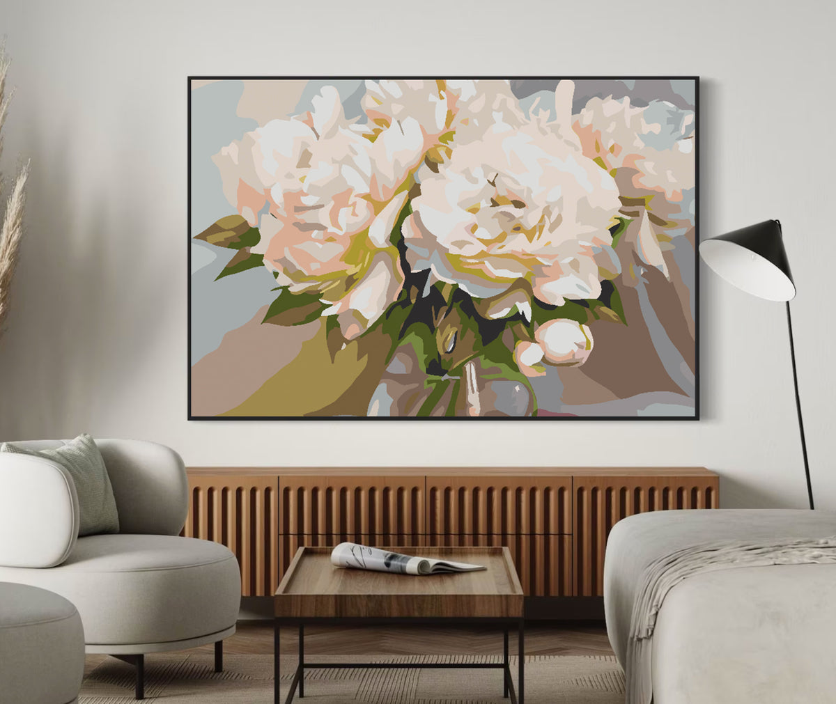 Paint by numbers - White Flowers in Vase 4573